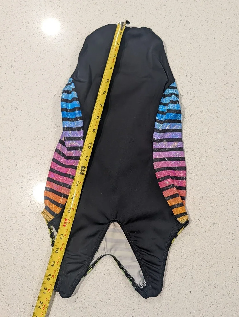 BEAUTIFUL GK ELITE Gymnastic Dance Leotard CL Large RAINBOW STRIPES Holographic